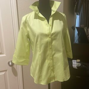 Chico's Light Green Button-Down Shirt